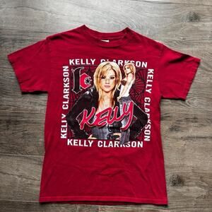 Vintage Y2K Delta Kelly Clarkson Hazel Eyes 2005 Tour Small Red Graphic T-shirt